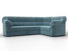 Диван угловой Карнелла правый угол, Велюр, SEVEN 113 бирюзовый