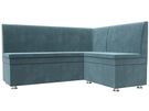 Диван кухонный угловой Уют правый угол, Велюр, SEVEN 113 бирюзовый