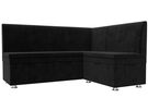 Диван кухонный угловой Уют правый угол, Велюр, SEVEN 35 черный