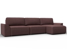 Диван угловой Лига-048 НПБ лонг, Замша, JOLY 09 бордовый