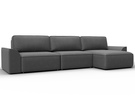 Диван угловой Лига-048 НПБ лонг, Замша, JOLY 13 серый