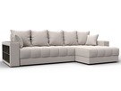 Диван угловой с декором и полкой Лига-050 НПБ, Замша, JOLY 05 бежевый