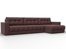 Диван угловой с декором Лига-049 НПБ Лонг, Замша, JOLY 09 бордовый