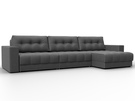 Диван угловой с декором Лига-049 НПБ Лонг, Замша, JOLY 13 серый