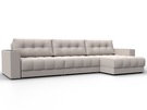 Диван угловой с декором Лига-049 НПБ Лонг, Замша, JOLY 05 бежевый