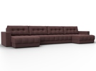 Диван П-образный с декором Лига-049 НПБ Лонг, Замша, JOLY 09 бордовый
