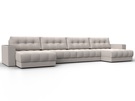 Диван П-образный с декором Лига-049 НПБ Лонг, Замша, JOLY 05 бежевый
