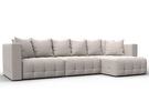 Диван угловой Лига-052 НПБ Лонг угол универсальный, Замша, JOLY 05 бежевый