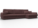 Диван угловой Лига-057 НПБ Лонг угол правый, Замша, JOLY 09 бордовый