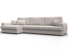 Диван угловой Лига-057 НПБ Лонг угол левый, Замша, JOLY 05 бежевый
