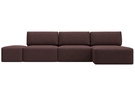Диван угловой модульный с пуфом Лига-060 НПБ Лонг угол универсальный, Замша, JOLY 09 бордовый