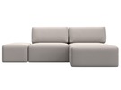 Диван угловой модульный с пуфом Лига-060 НПБ угол универсальный, Замша, JOLY 05 бежевый