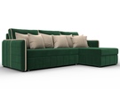 Диван угловой Лига-078 угол универсальный, Велюр, Seven 626 зеленый;Seven 729 бежевый