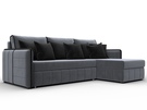 Диван угловой Лига-078 угол универсальный, Велюр, Seven 17 серый;Seven 35 черный