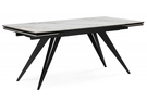 Керамический стол, Дарвин 160(220)х89 белый с прожилками gilt white / черный