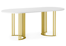 Стол деревянный, Хьюго О 200 х 90 белая шагрень пленка / золотые ноги