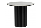 Керамический стол, Барел 90 белый мрамор snow white / черный