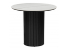 Керамический стол, Гравент 90 белый мрамор snow white / черный
