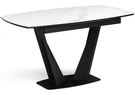Керамический стол, Вейл 160(205)х89 белый мрамор snow white / черный