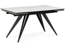 Керамический стол, Дарвин 160(220)х89 белый мрамор snow white / черный