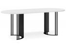 Стол деревянный, Хьюго О 180 х 90 белая шагрень пленка / черные ноги