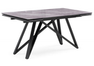 Стол стеклянный, Вилсон 140(200)х80 серый мрамор / черный