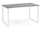 Стол деревянный, Лиман 140 x 80 бетон светлый / белый матовый