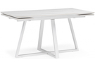 Керамический стол, Памелла 140 (200) х 80 белый мрамор alpin white / snow white / белый