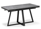 Керамический стол, Керамический стол Памелла 140(200)х80 larka grey / черный