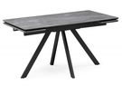 Керамический стол, Вилли 140(200)х80 серый мрамор larka grey / черный