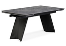 Керамический стол, Вейв 160(220)х89х75 серый мрамор baolai / черный