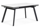 Керамический стол, Норман 140(200)х80х75 белый мрамор alpin white / черный