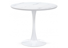 Керамический стол, Тулип 90х74 белый мрамор / белый