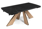Керамический стол, Шаннон 180(240)х90х79 черный мрамор / дуб монтана