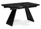 Стол стеклянный, Хорсборо 140(200)х80х79 обсидиан / черный