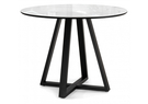 Стол стеклянный, Норфолк 100 белый мрамор / черный