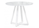 Стол стеклянный, Норфолк 100 белый мрамор / белый