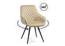 Стул на металлокаркасе, Эгел крутящееся бежевый / черный глянец