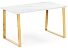 Керамический стол, Селена 2 160х90х77 белый мрамор / золото