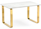 Керамический стол, Селена 4 160х90х77 белый мрамор / золото