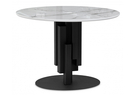 Стол стеклянный, Калипсо 110 белый мрамор / черный