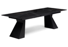 Стол стеклянный, Денхольм 240(290)х100х75 обсидиан / черный