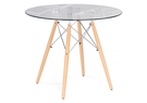 Стол стеклянный, PT-151 80х80х76 clear glass / wood