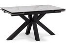 Керамический стол, Бронхольм 140(200)х80х77 белый мрамор / черный