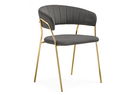 Стул на металлокаркасе, Kamelia 1 dark gray / gold