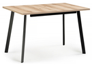 Стол деревянный, раскладной Колон Лофт 120 25 мм дуб делано светлый / черный матовый