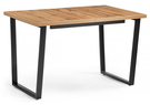 Стол деревянный, Лота Лофт 120(160)х75 черный матовый / дуб крафт золотой