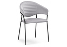 Стул на металлокаркасе, Рансол серый / черный глянец