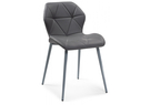 Стул на металлокаркасе, Вальд экокожа серый / серый глянец