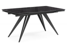 Стол стеклянный, Дарвин 140(200)х80 черный мрамор / черный